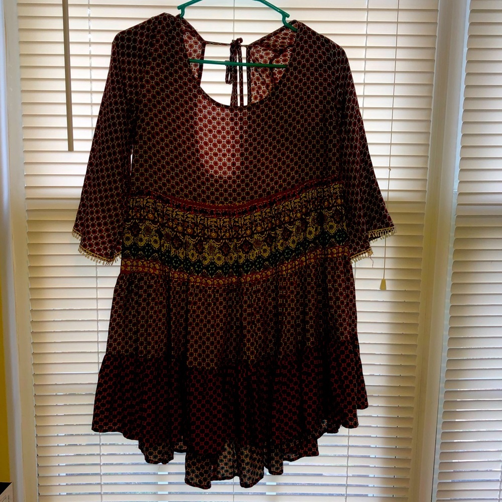 Patterned tie back dress